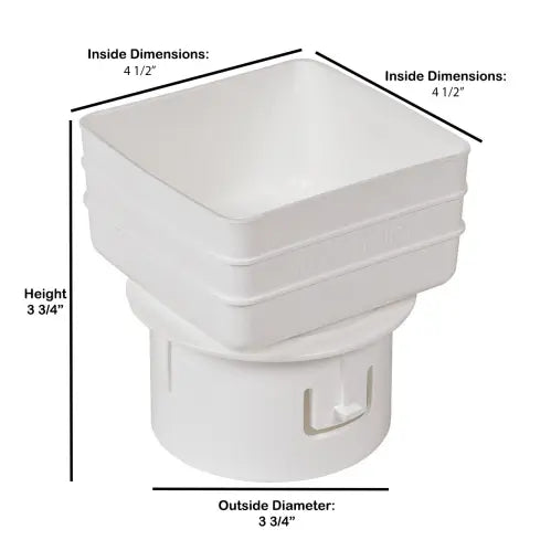 White Downspout Adapters - Larger Sizes