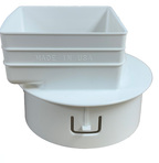 White Downspout Adapters - Larger Sizes