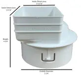 White Downspout Adapters - Larger Sizes