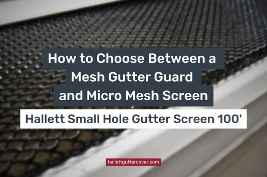 a close up of Hallett's small hole gutter guard