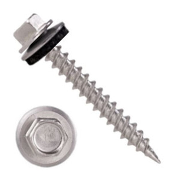 #10 x 1-1/2" Hi Hex Head 18-8 Stainless w/ Neoprene Washer 500 ct