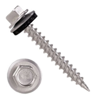 #10 x 1-1/2" Hi Hex Head 18-8 Stainless w/ Neoprene Washer 500 ct