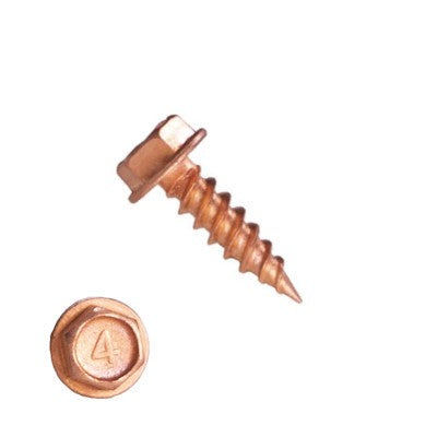 #8 x 1/2 Self Piercing Copper Plated Stainless Screws 1000ct