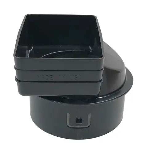 Black Downspout Adapters - Larger Sizes