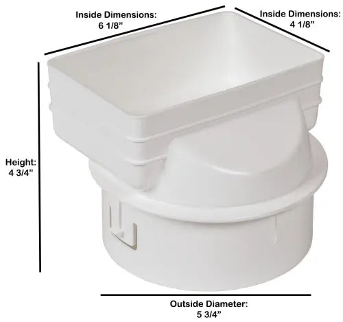 White Downspout Adapters - Larger Sizes