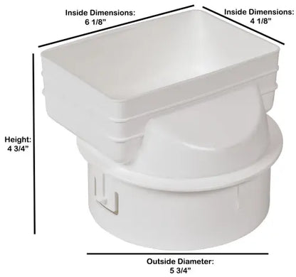 White Downspout Adapters - Larger Sizes