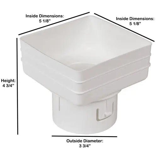 White Downspout Adapters - Larger Sizes